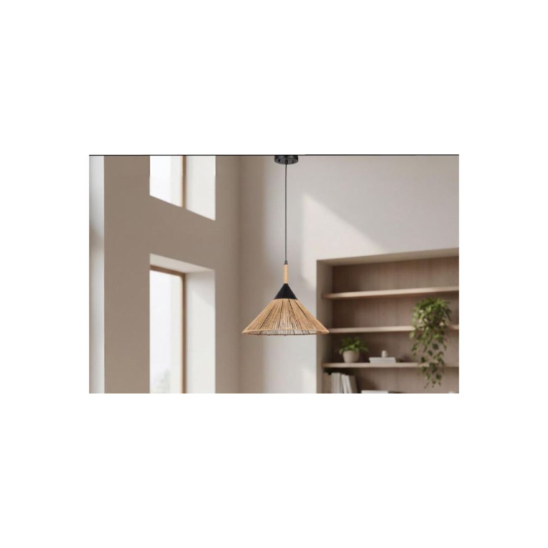 LÁMPARA LED COLGANTE DE YUTE Y FIBRA NATURAL - 1