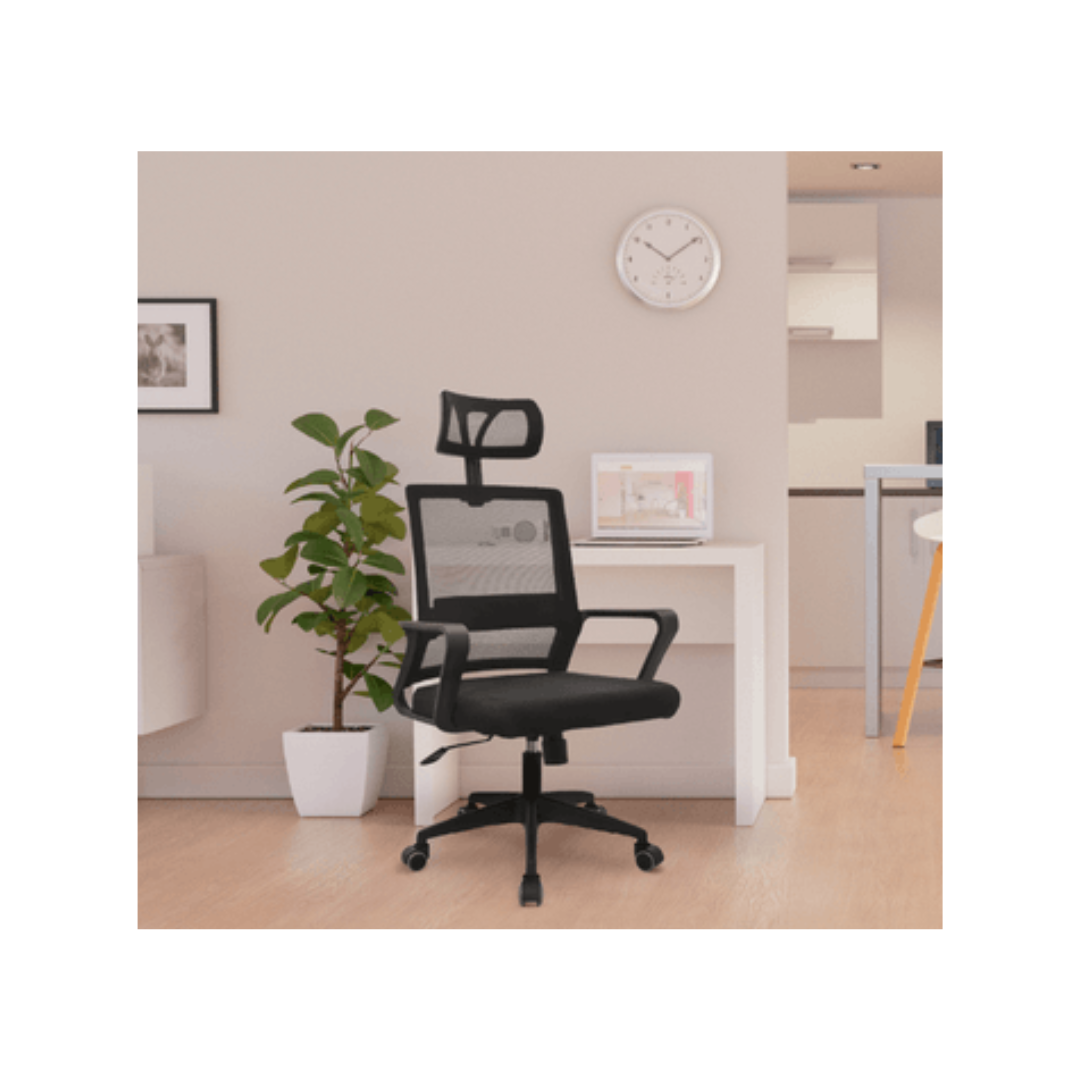 SILLA DE OFICINA ERGONÓMICA CON CABECERO - 2