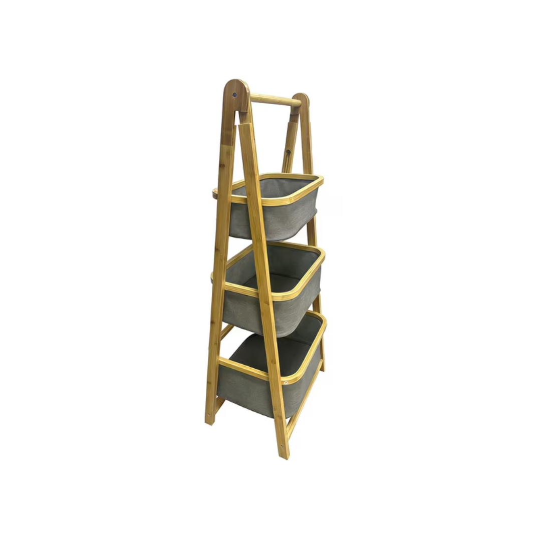 ORGANIZADOR DE BAMBÚ PLEGABLE DE 3 NIVELES - 1
