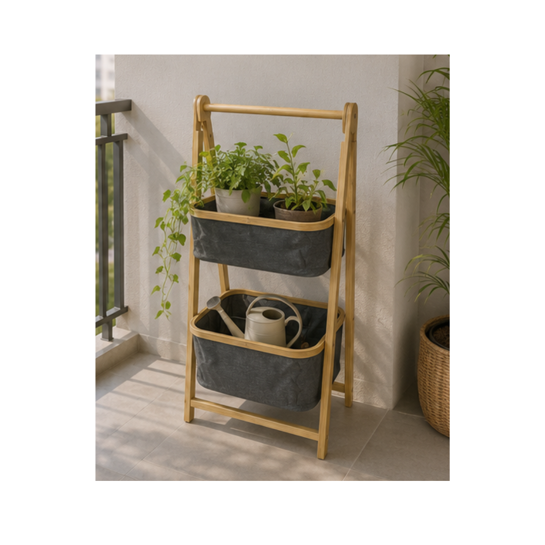 CESTA ORGANIZADORA DE ALMACENAMIENTO PLEGABLE DE 2 NIVELES - 3
