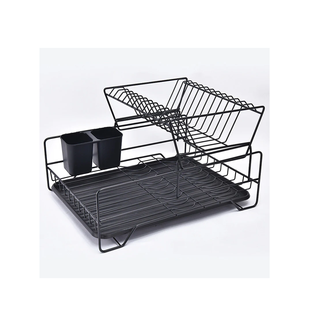 TENDEDERO DE PLATOS DE ACERO INOXIDABLE DE 2 NIVELES - 1
