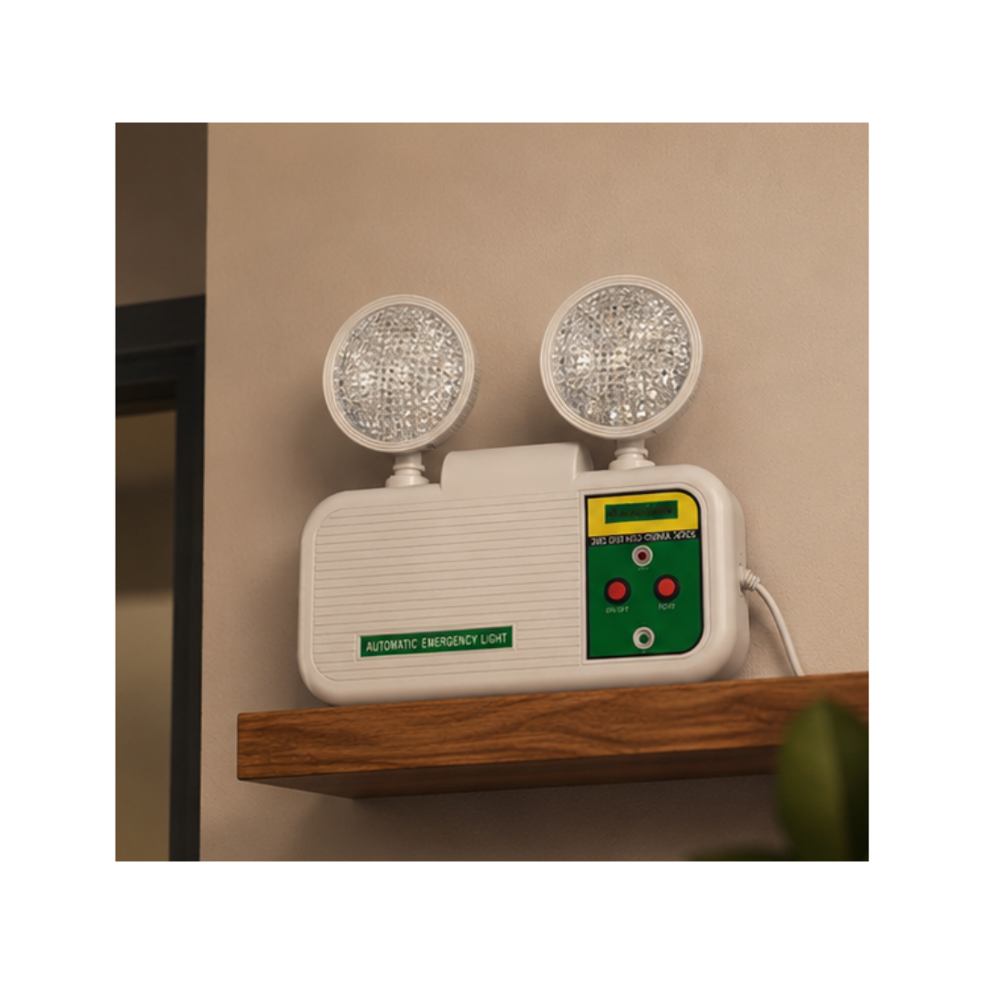 LUZ DE EMERGENCIA RECARGABLE DE DOS FAROS - 1