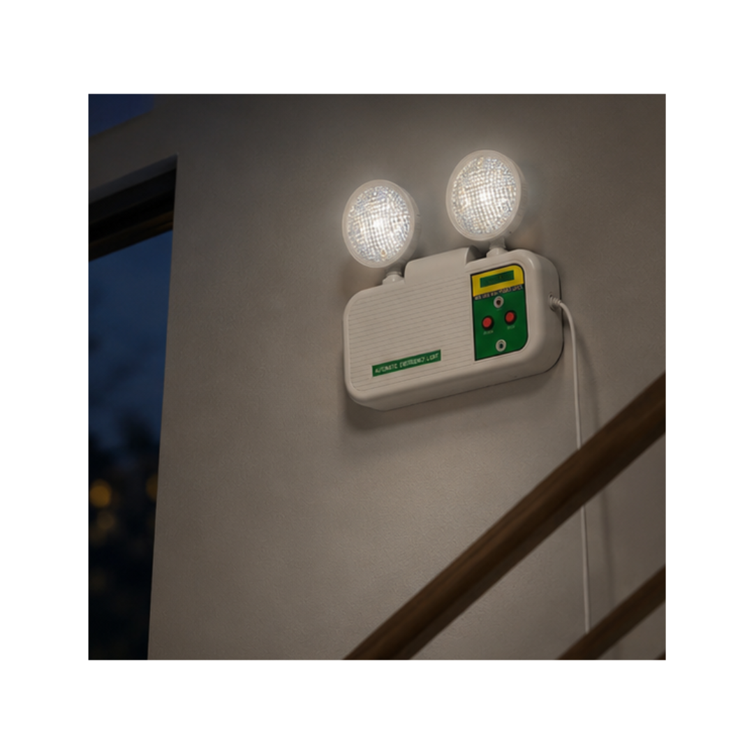 LUZ DE EMERGENCIA RECARGABLE DE DOS FAROS - 2