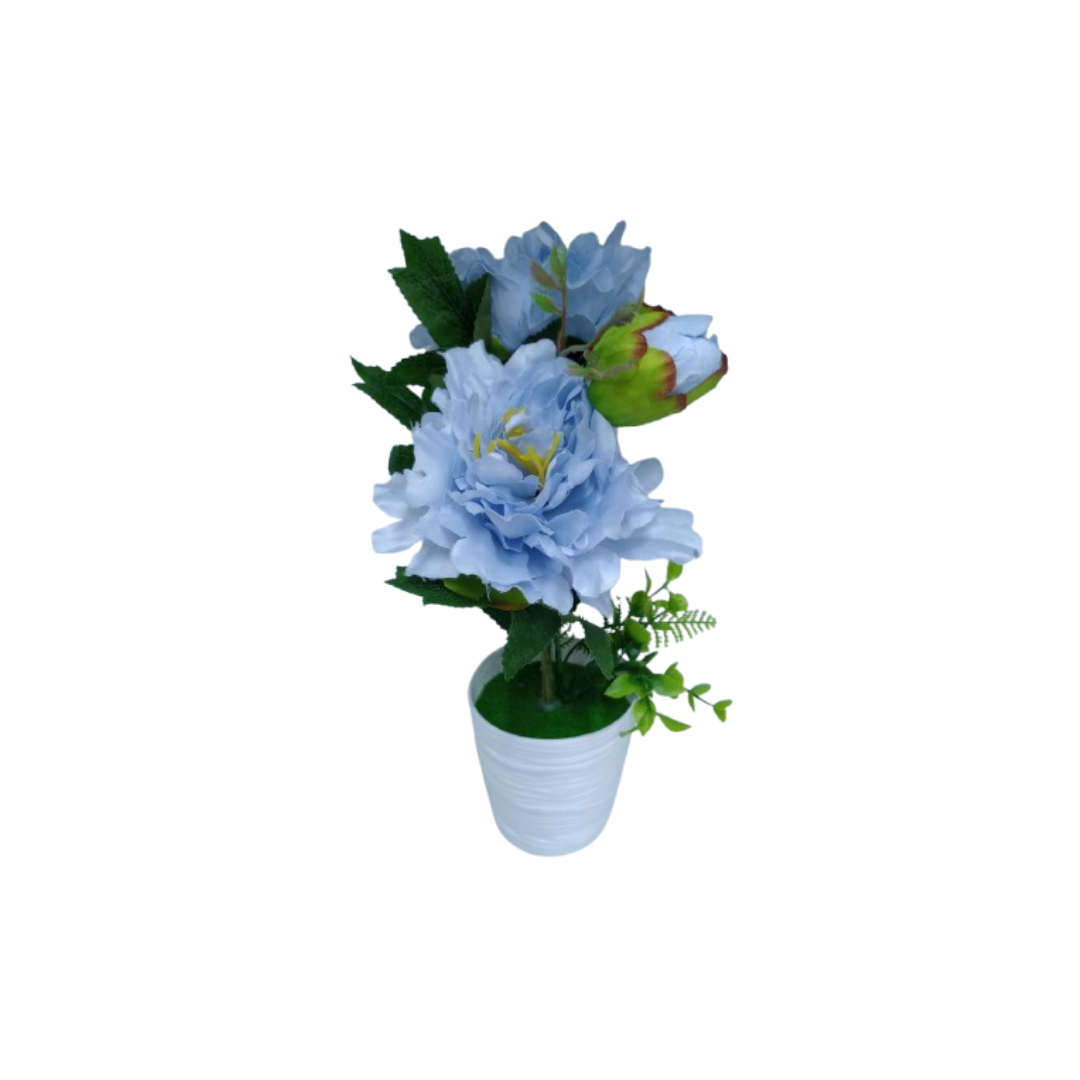 PACK DE 2 FLORES ARTIFICIALES CON MACETA - 3