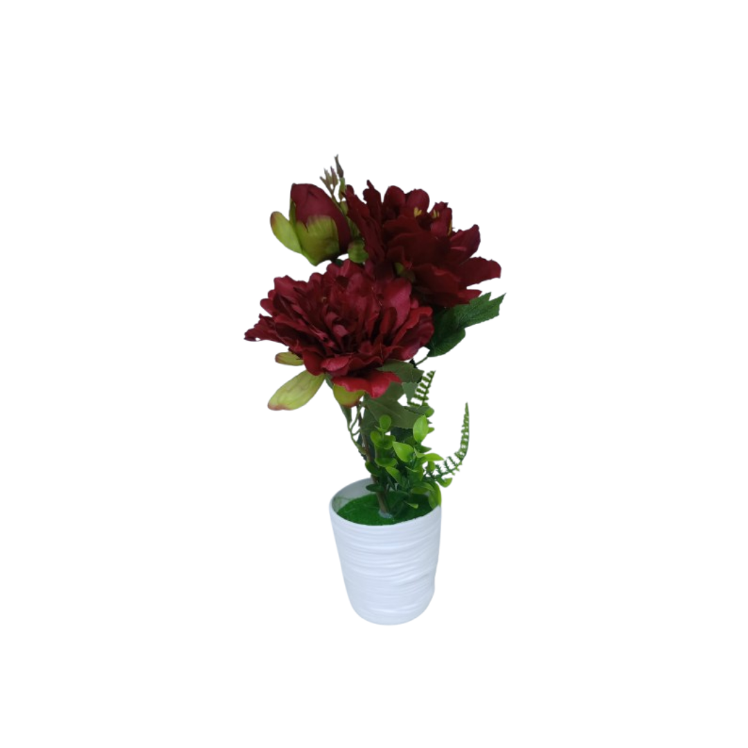 PACK DE 2 FLORES ARTIFICIALES CON MACETA - 4