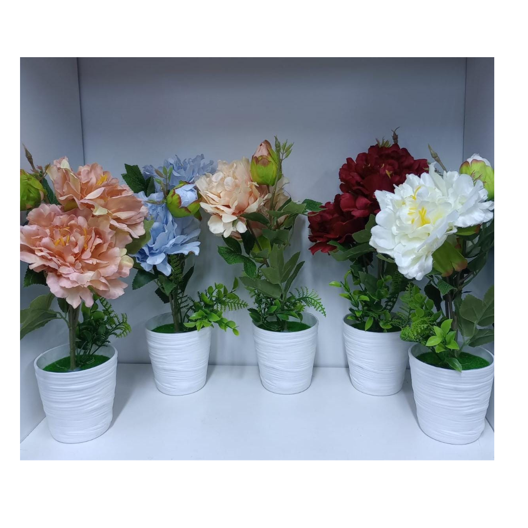 PACK DE 2 FLORES ARTIFICIALES CON MACETA - 5