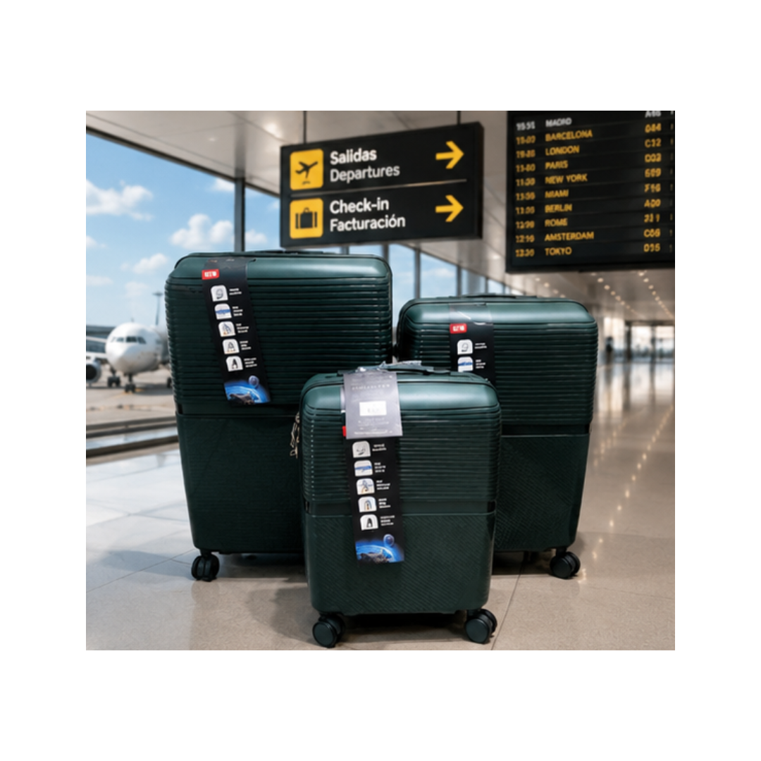 SET DE MALETAS DE VIAJE CON RUEDAS (JUEGO DE 3 PIEZAS) - 1