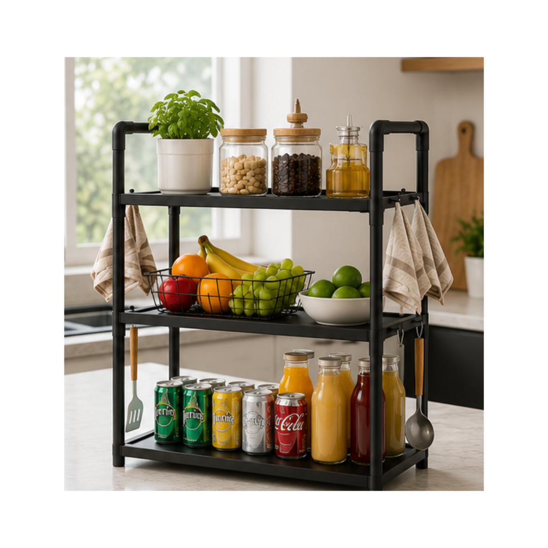 ESTANTE ORGANIZADOR DE COCINA MULTIFUNCIONAL DE 3 NIVELES - 1