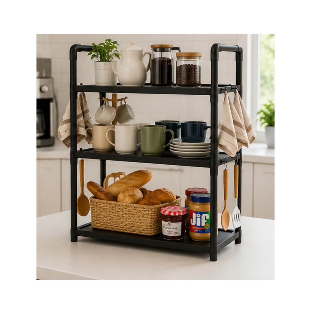 ESTANTE ORGANIZADOR DE COCINA MULTIFUNCIONAL DE 3 NIVELES - 2