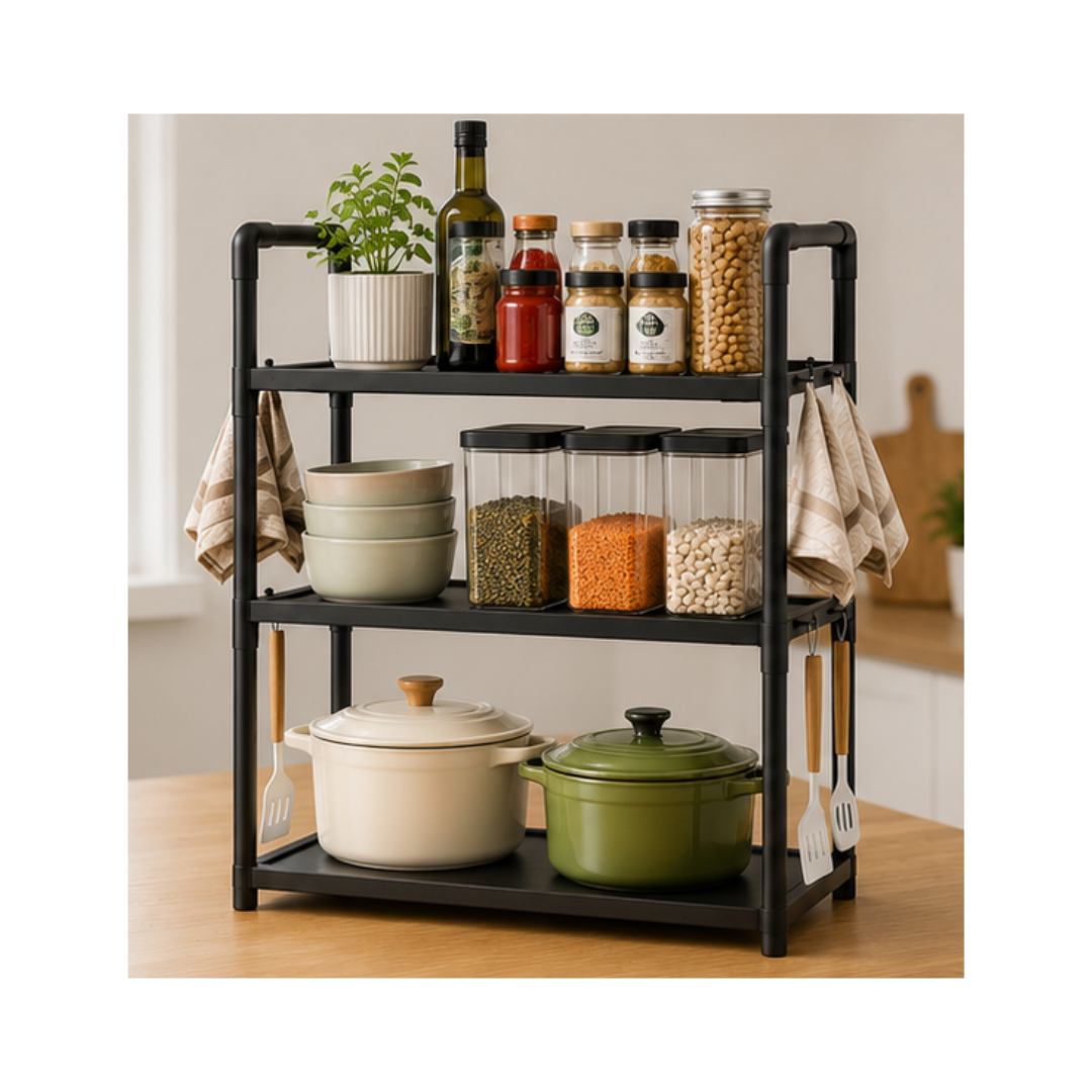 ESTANTE ORGANIZADOR DE COCINA MULTIFUNCIONAL DE 3 NIVELES - 3