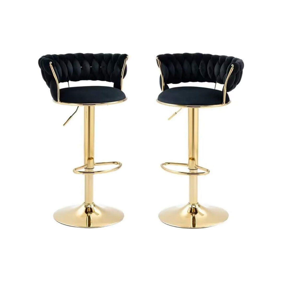 BANCO DE BAR MODERNO AJUSTABLE CON BASE DORADA - 2
