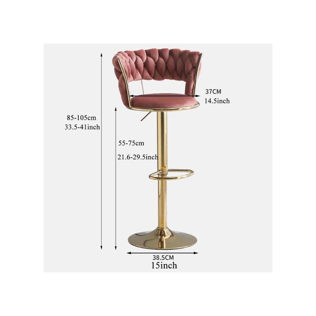 BANCO DE BAR MODERNO AJUSTABLE CON BASE DORADA - 3