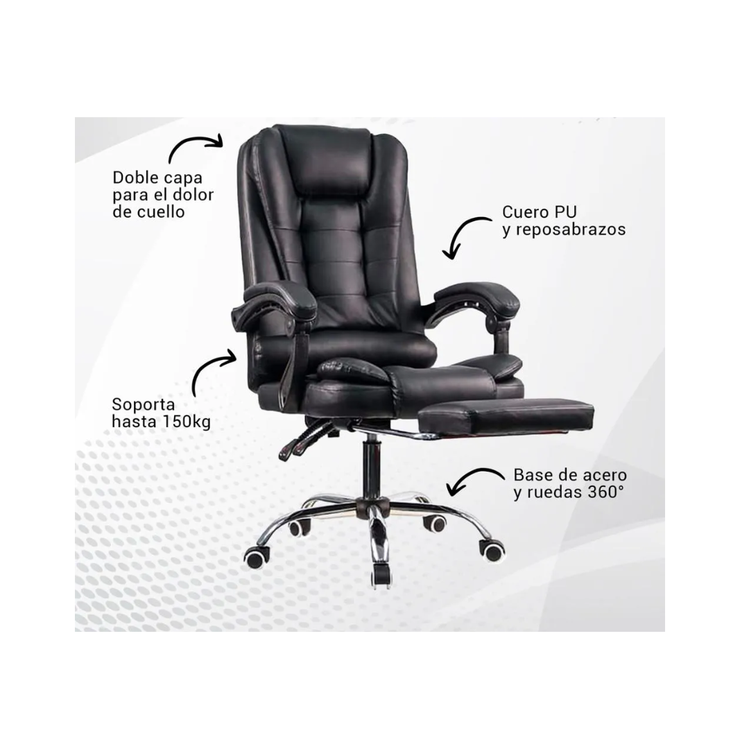 SILLA DE OFICINA ERGONÓMICA RECLINABLE Y AJUSTABLE - 2