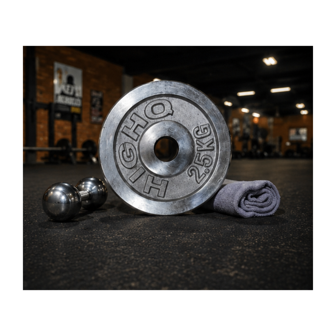 DISCO CROMADO DE 2.5 KG PARA BARRA Y MANCUERNA - 3