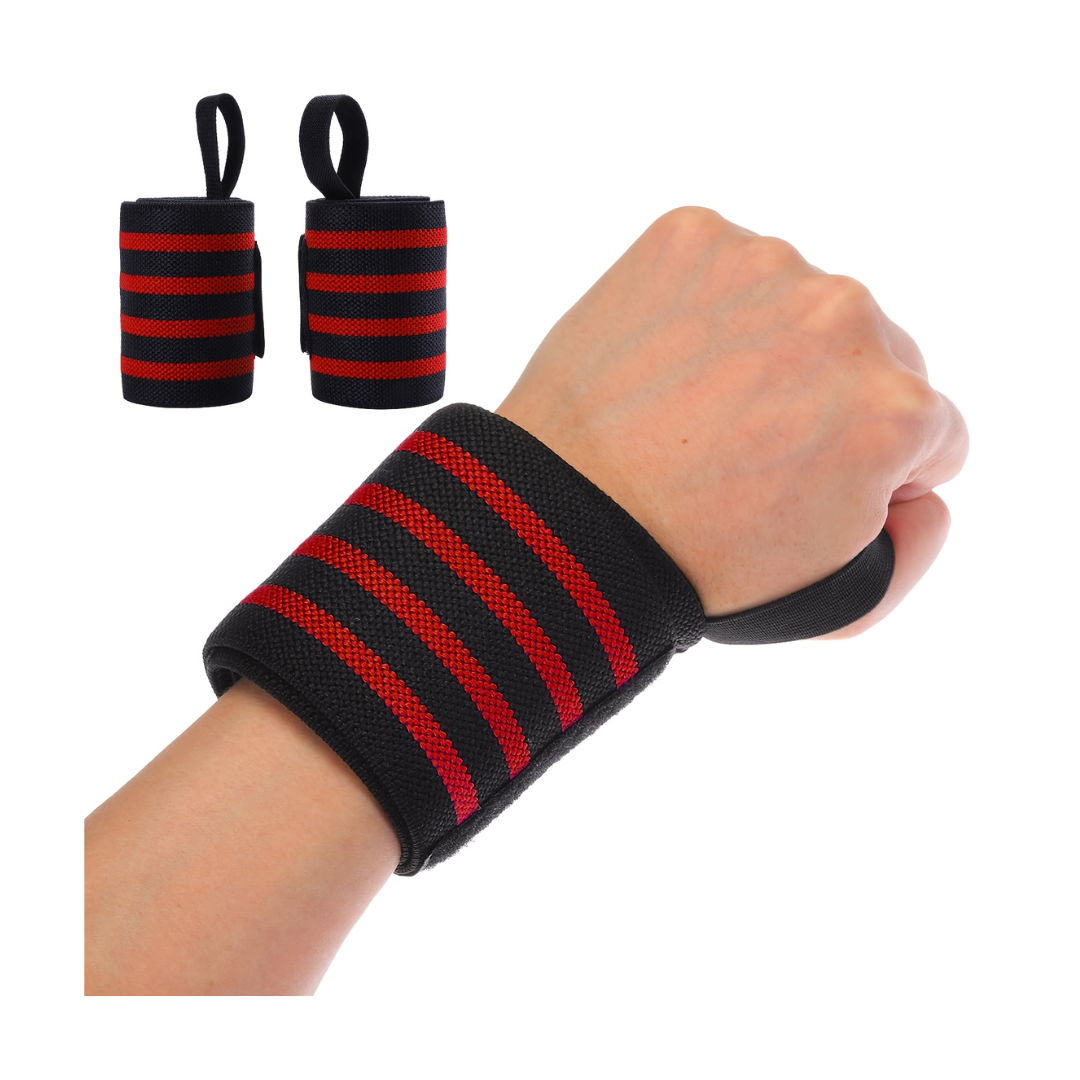 PACK DE 2 MUÑEQUERAS NEGRAS CON PROTECTOR DE PULGAR - 1