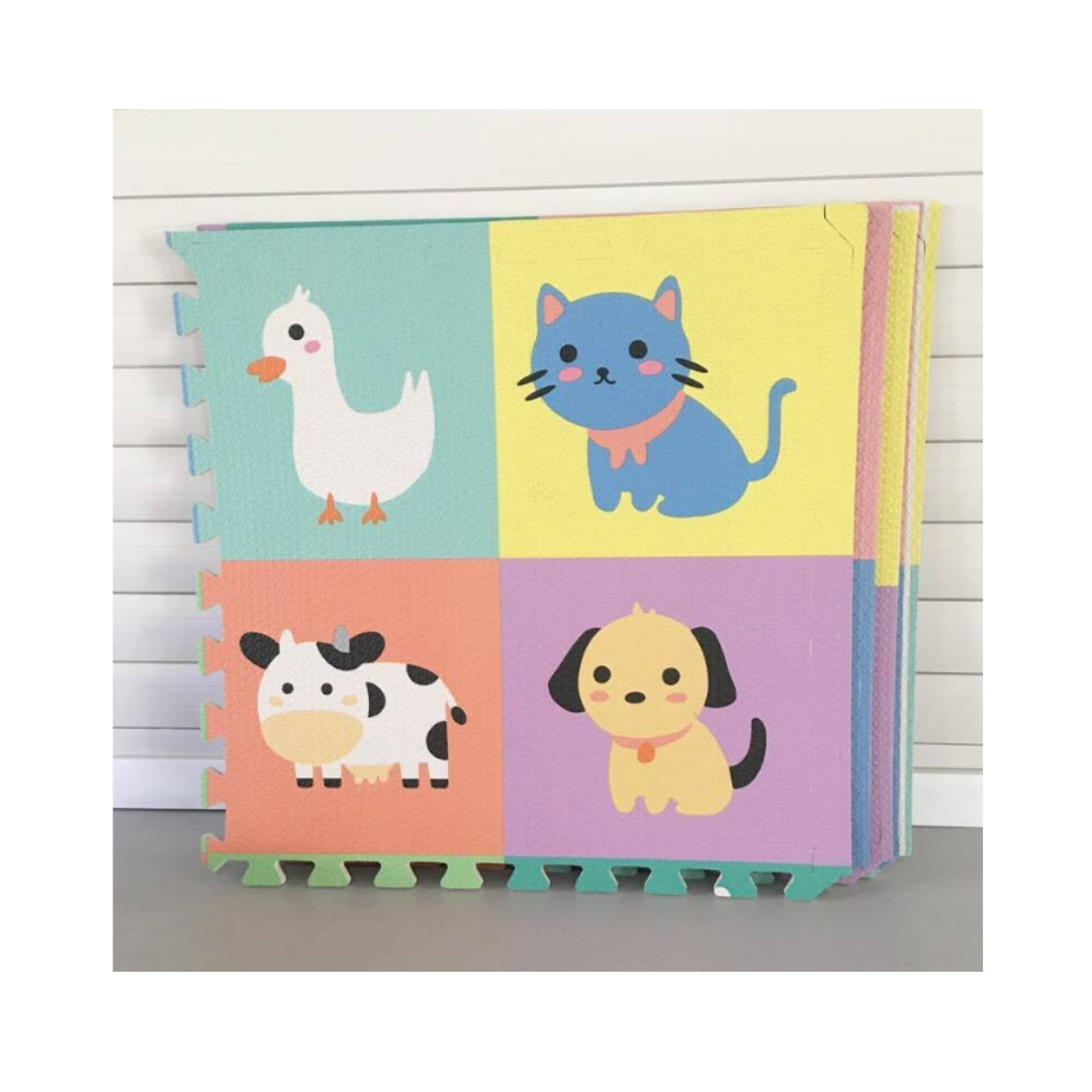 PACK DE 4 PIEZAS DE PISO PARA BEBÈS CON DISEÑO DE ANIMALITOS - 1