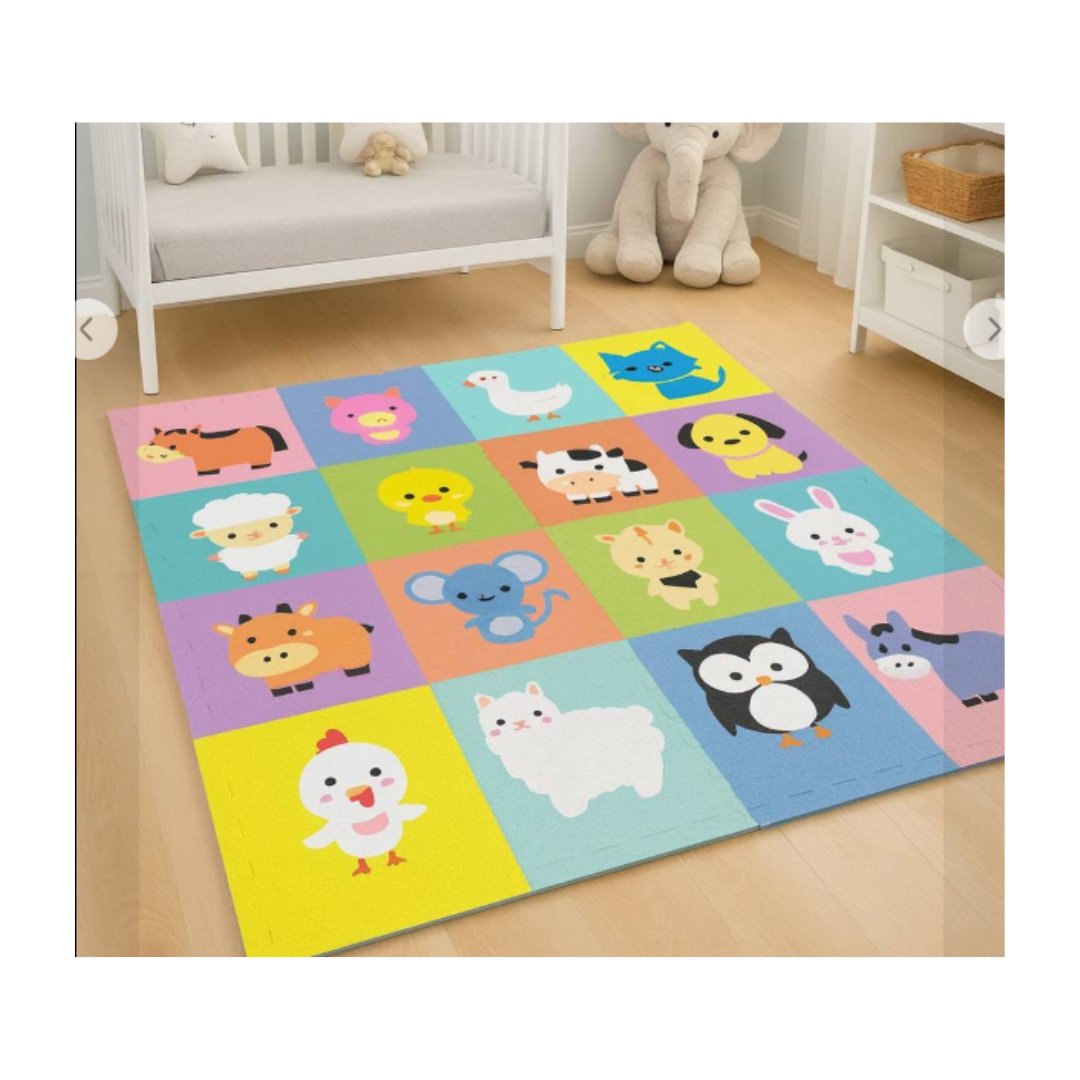 PACK DE 4 PIEZAS DE PISO PARA BEBÈS CON DISEÑO DE ANIMALITOS - 2