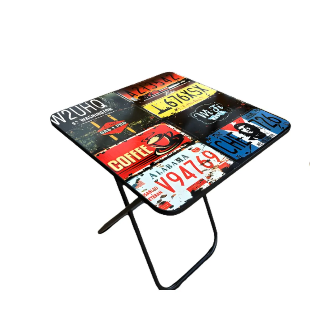 MESA AUXILIAR PLEGABLE CUADRADA DE 60X60 CM - 1