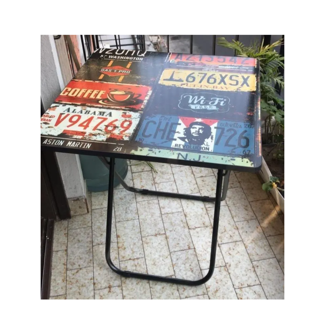 MESA AUXILIAR PLEGABLE CUADRADA DE 60X60 CM - 2
