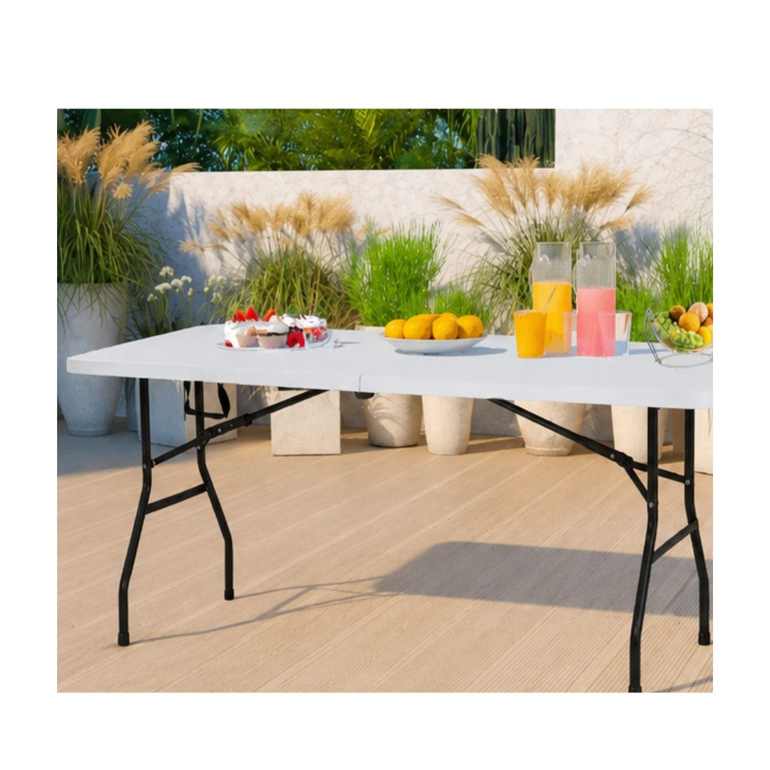 MESA RECTANGULAR PLEGABLE PORTATIL DE 180 CM - 1