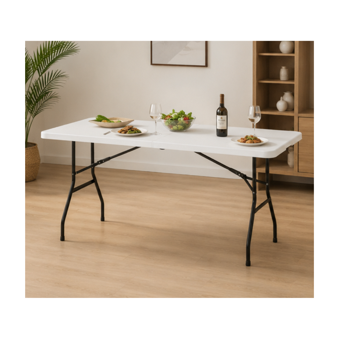 MESA RECTANGULAR PLEGABLE PORTATIL DE 180 CM - 2