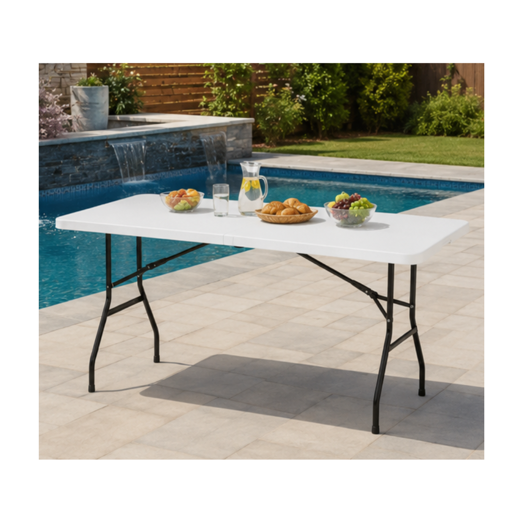 MESA RECTANGULAR PLEGABLE PORTATIL DE 180 CM - 3