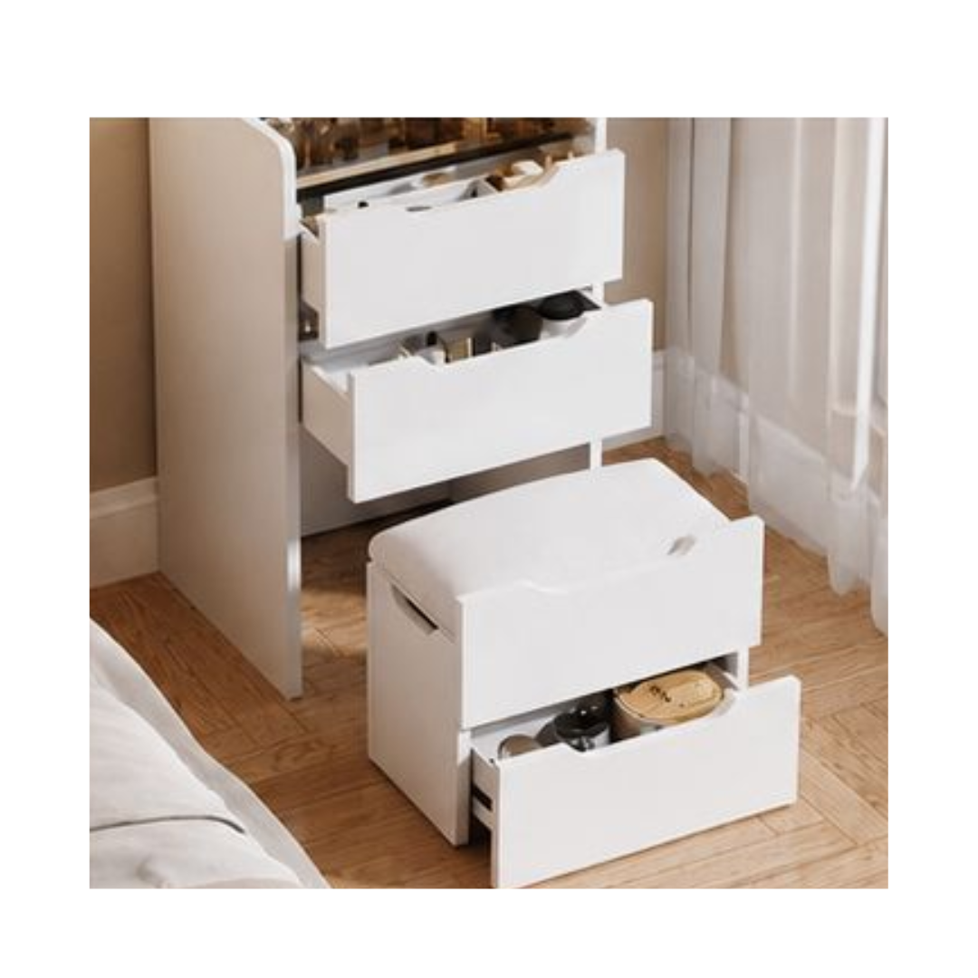 TOCADOR MODERNO CON BANCO PLEGABLE Y ESPEJO - 3