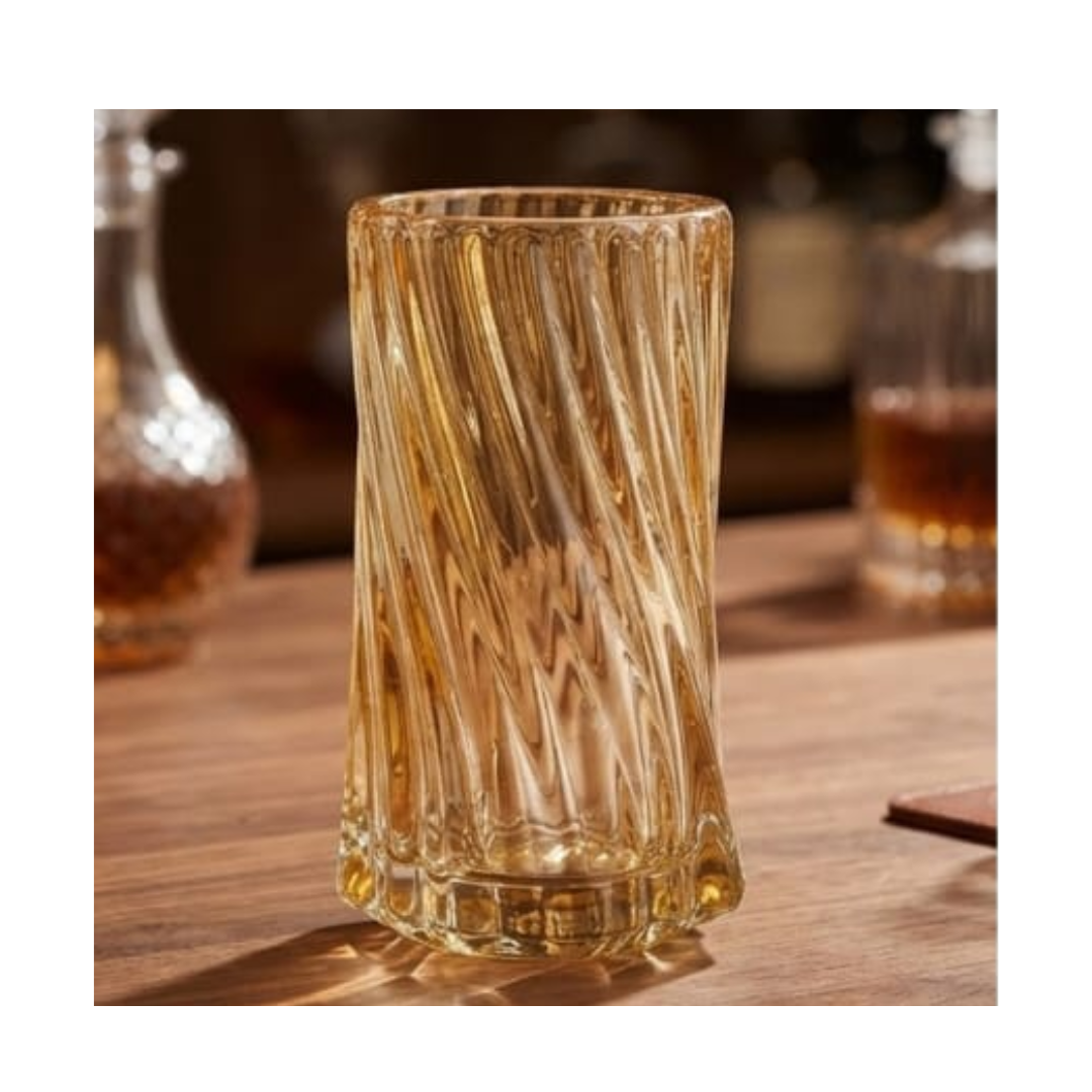 SET DE 6 VASOS DE VIDRIO CON DISEÑO ESPIRAL - 1