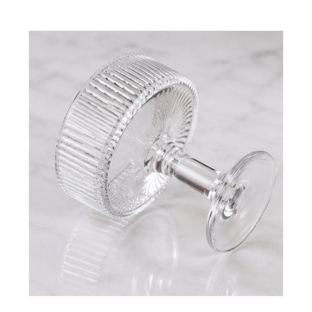 SET DE 6 COPAS DE VIDRIO ACANALADAS PARA HELADO Y POSTRES - 2