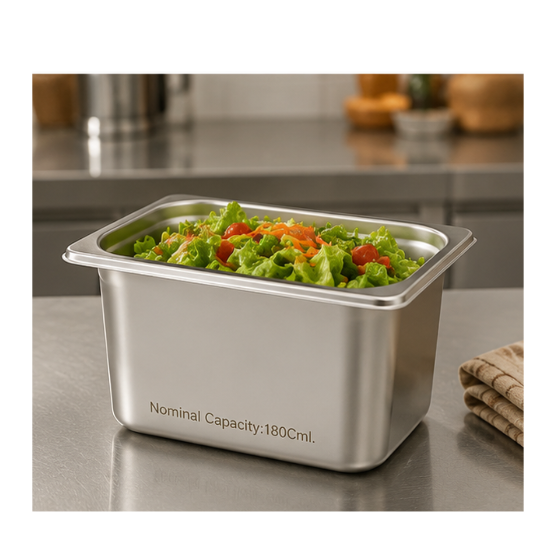 PACK DE 3 RECIPIENTES GASTRONÓMICOS DE ACERO INOXIDABLE - 1