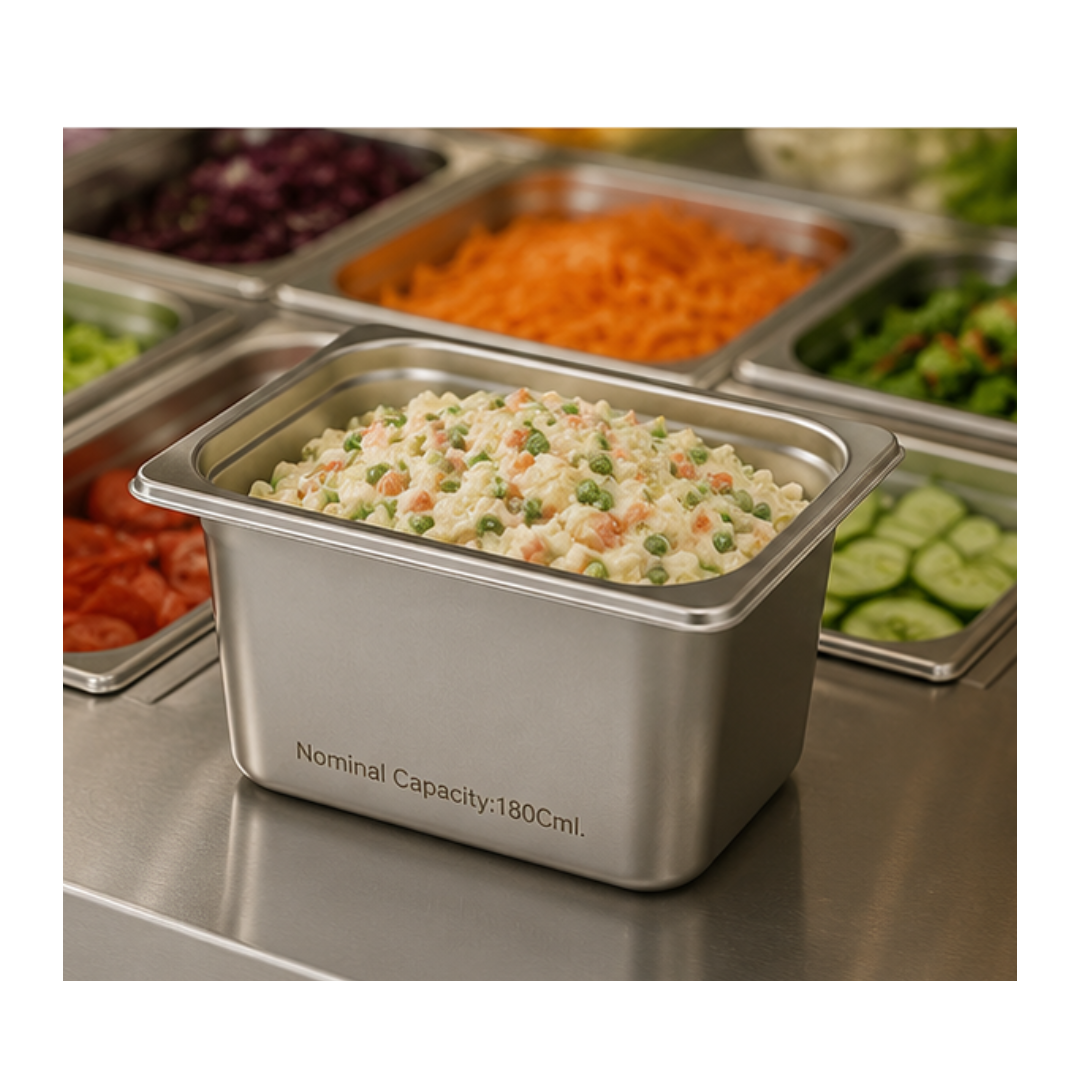 PACK DE 5 RECIPIENTES GASTRONÓMICOS DE ACERO INOXIDABLE - 2