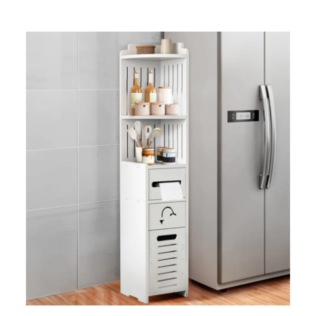 ORGANIZADOR DE BAÑO ESQUINERO CON TACHO INTEGRADO - 1