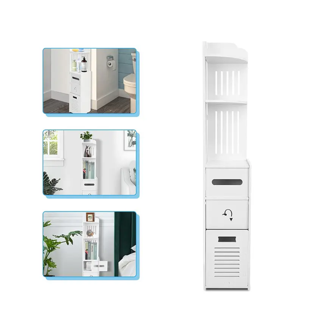 ORGANIZADOR DE BAÑO ESQUINERO CON TACHO INTEGRADO - 2
