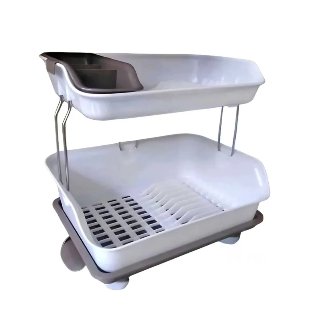 ESCURRIDOR DE PLATOS DE 2 NIVELES CON CAÑO DE DRENAJE - 2