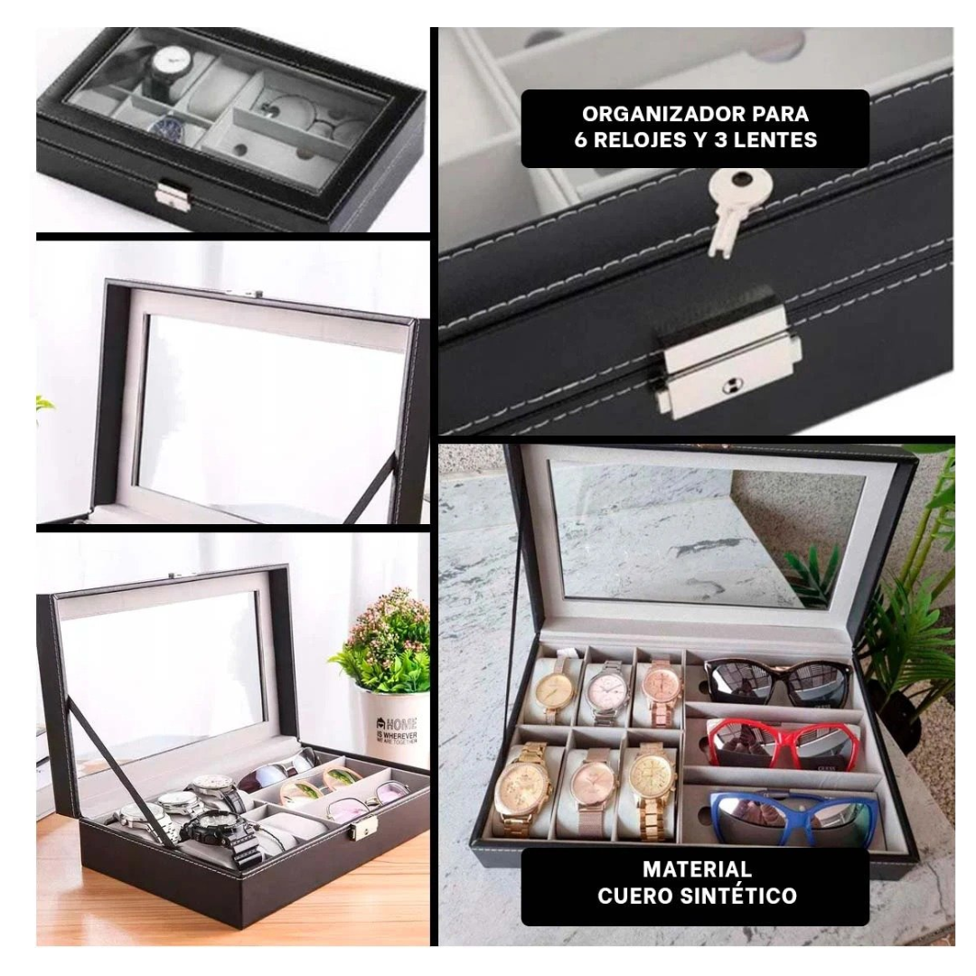 ORGANIZADOR MIXTO PARA 6 RELOJES Y 3 LENTES - 2