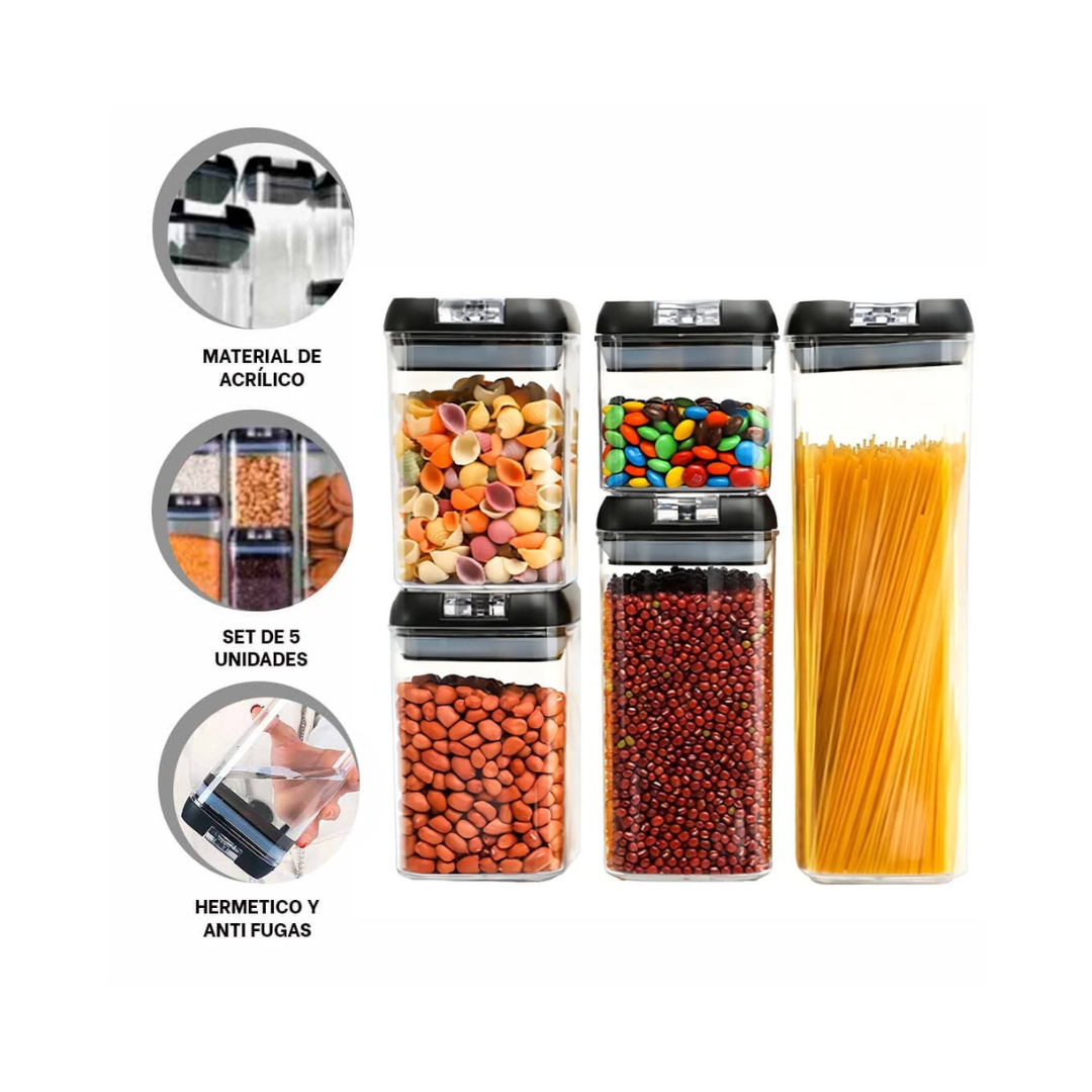 SET DE 5 FRASCOS PARA ALIMENTOS - 2