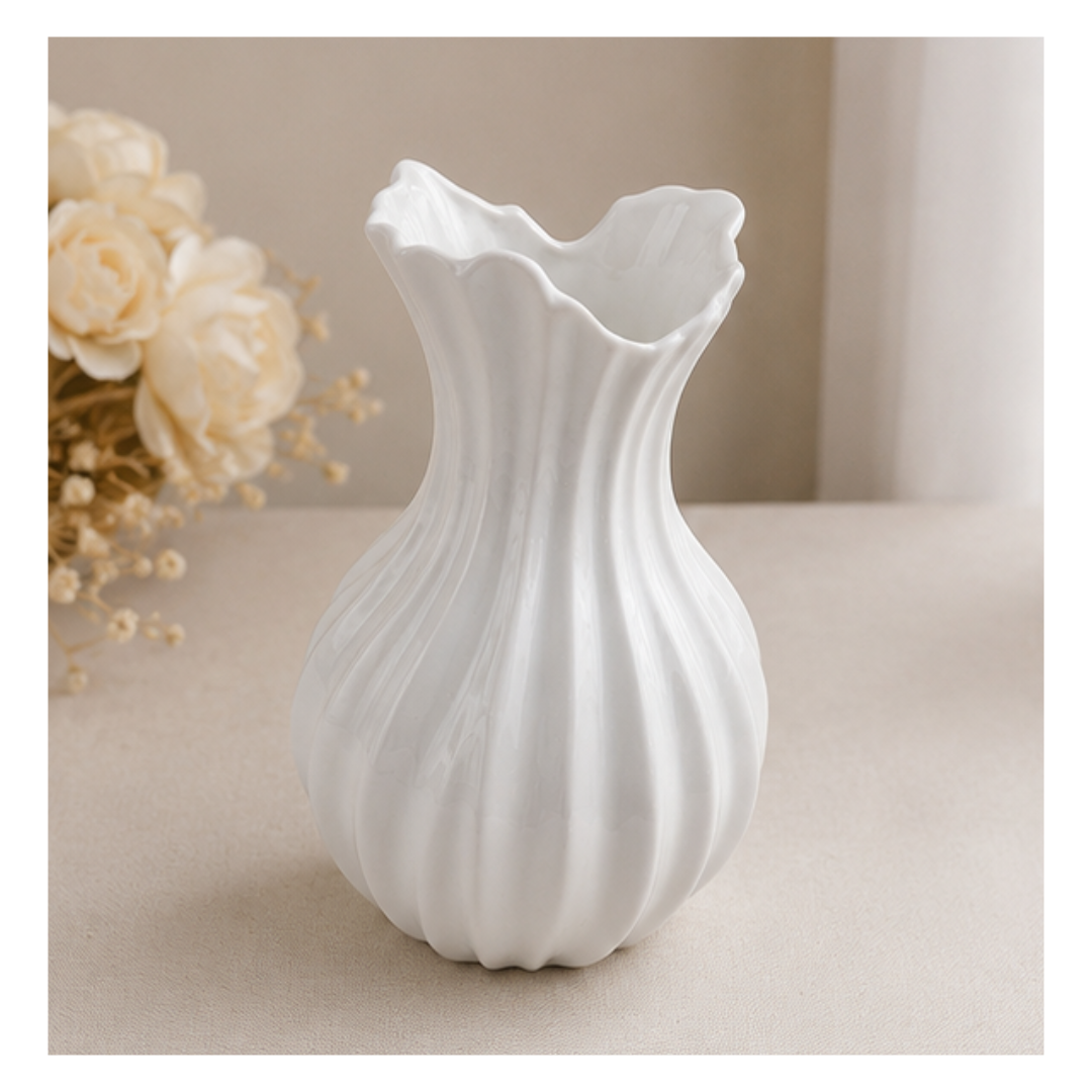 JARRÓN DE CERÁMICA PARA FLORES DECORATIVAS - 1
