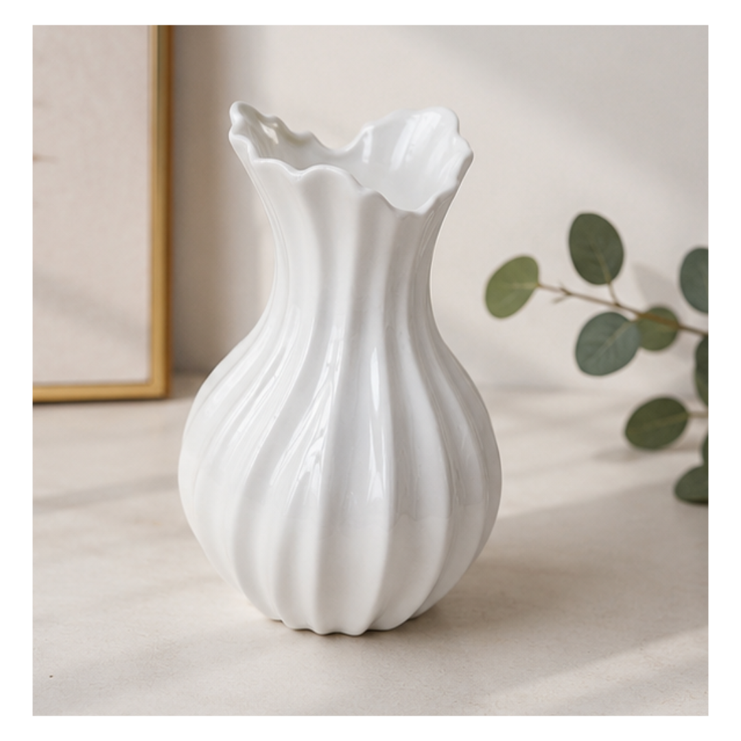 JARRÓN DE CERÁMICA PARA FLORES DECORATIVAS - 2