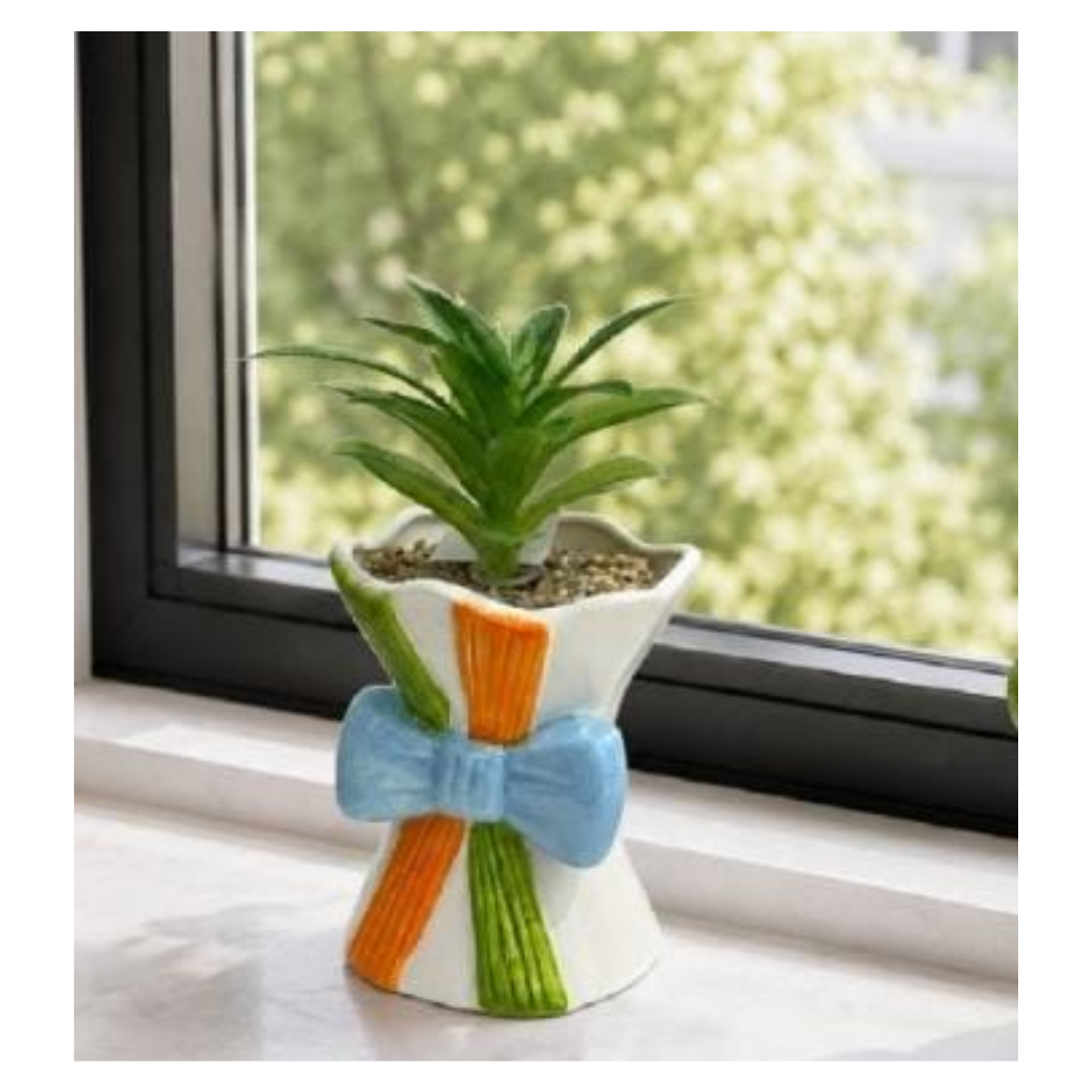 MACETA CON MOÑO DECORATIVO - 2