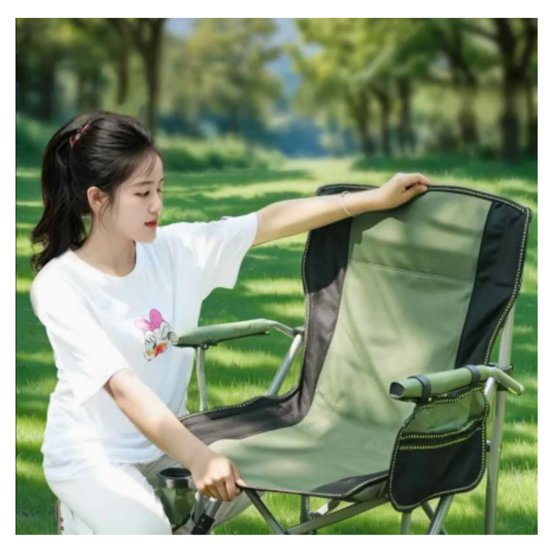 SILLA DE CAMPING PORTÁTIL PLEGABLE CON PORTAVASOS - 1