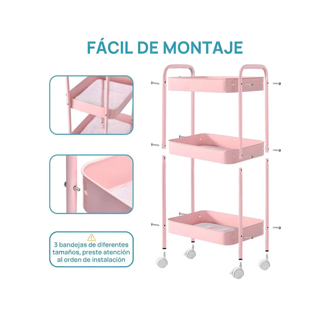 CARRITO AUXILIAR PARA ESTÈTICA DE 3 NIVELES - 4