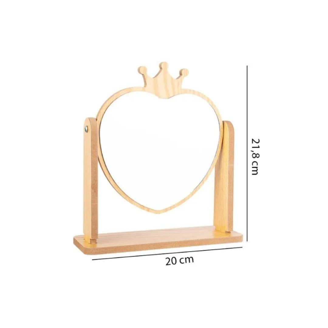 ESPEJO DE TOCADOR EN FORMA DE CORAZON Y CORONA - 2