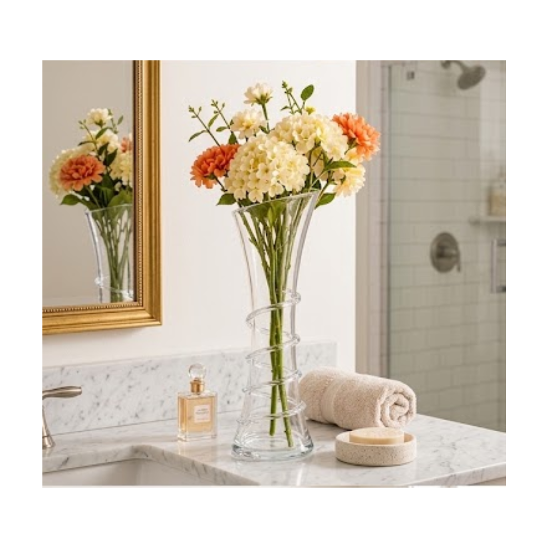 FLORERO DE VIDRIO ELEGANTE CON SILUETA - 1