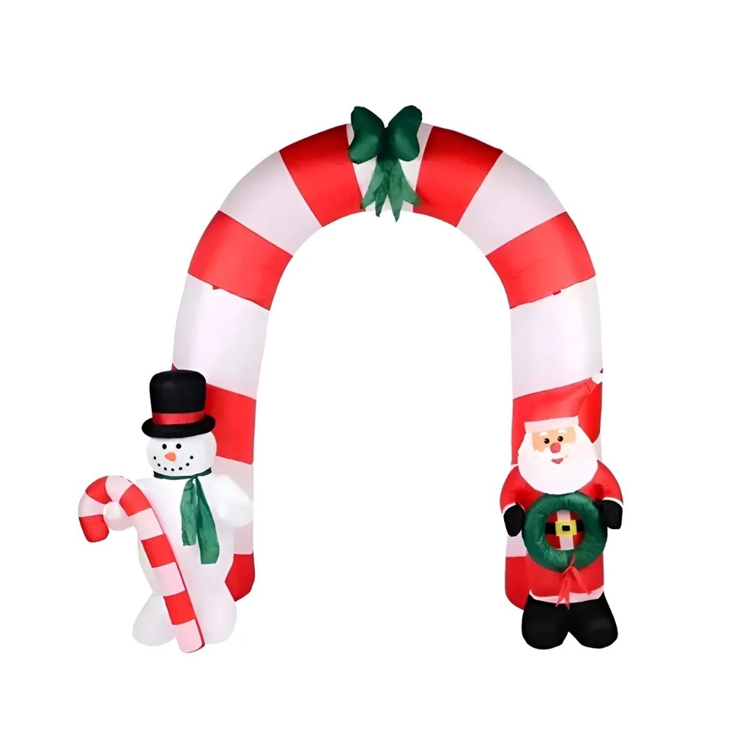 ARCO INFLABLE DE NAVIDAD CON SANTA + MUÑECO DE NIEVE - 2