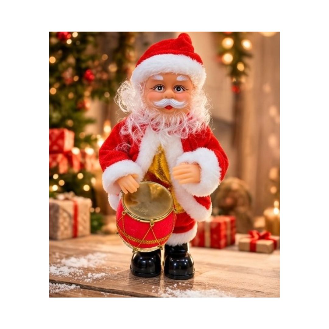 MUÑECO DE NAVIDAD PAPÁ NOEL CON TAMBOR 27 CM - 2