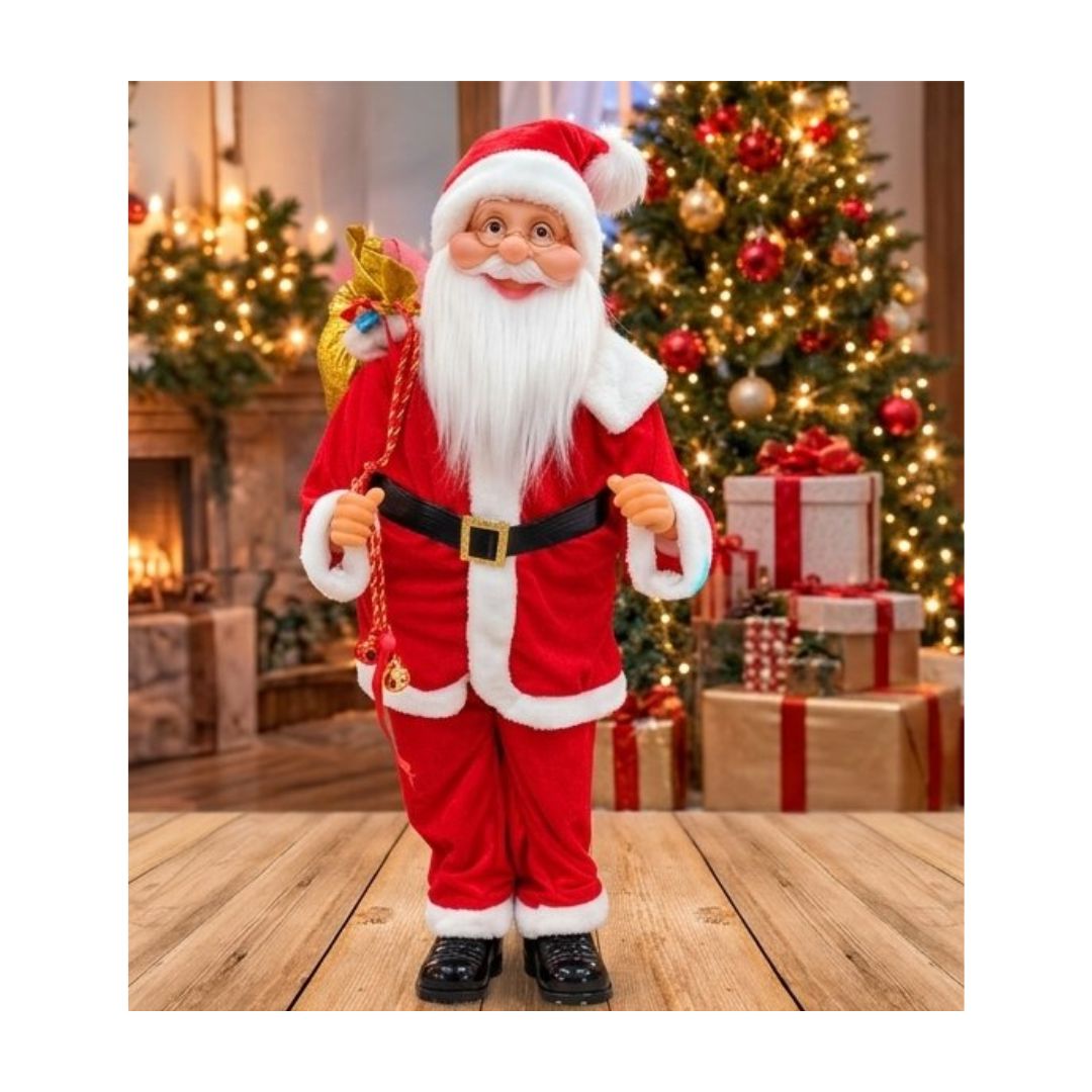 MUÑECO RECORATIVO PAPÁ NOEL GIGANTE CLÁSICO 90 CM - 1