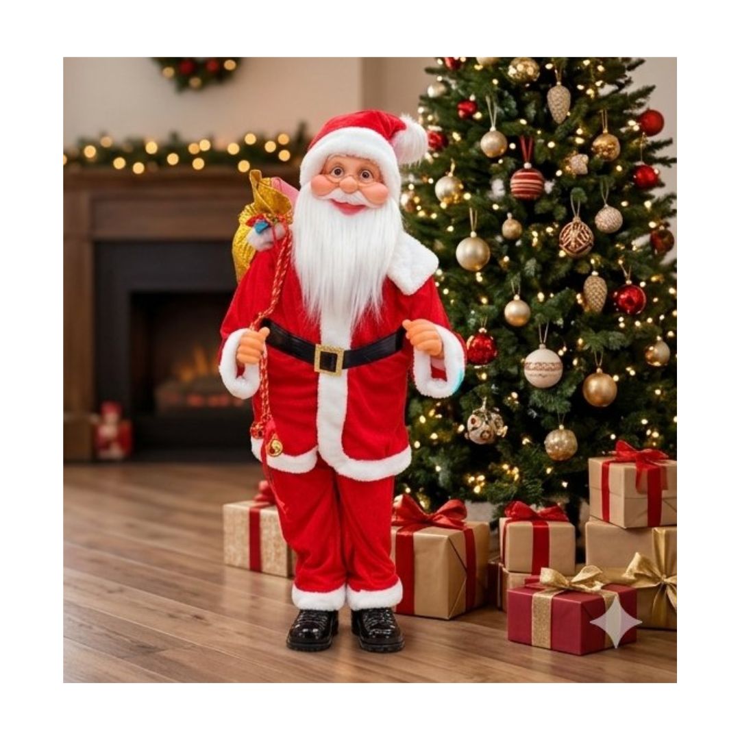 MUÑECO RECORATIVO PAPÁ NOEL GIGANTE CLÁSICO 90 CM - 2