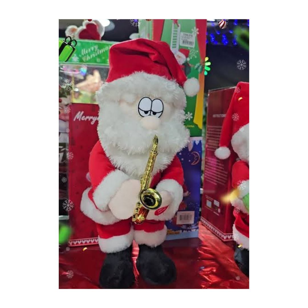 MUÑECO DE NAVIDAD PAPÁ NOEL CON SAXOFÓN 35 CM - 1