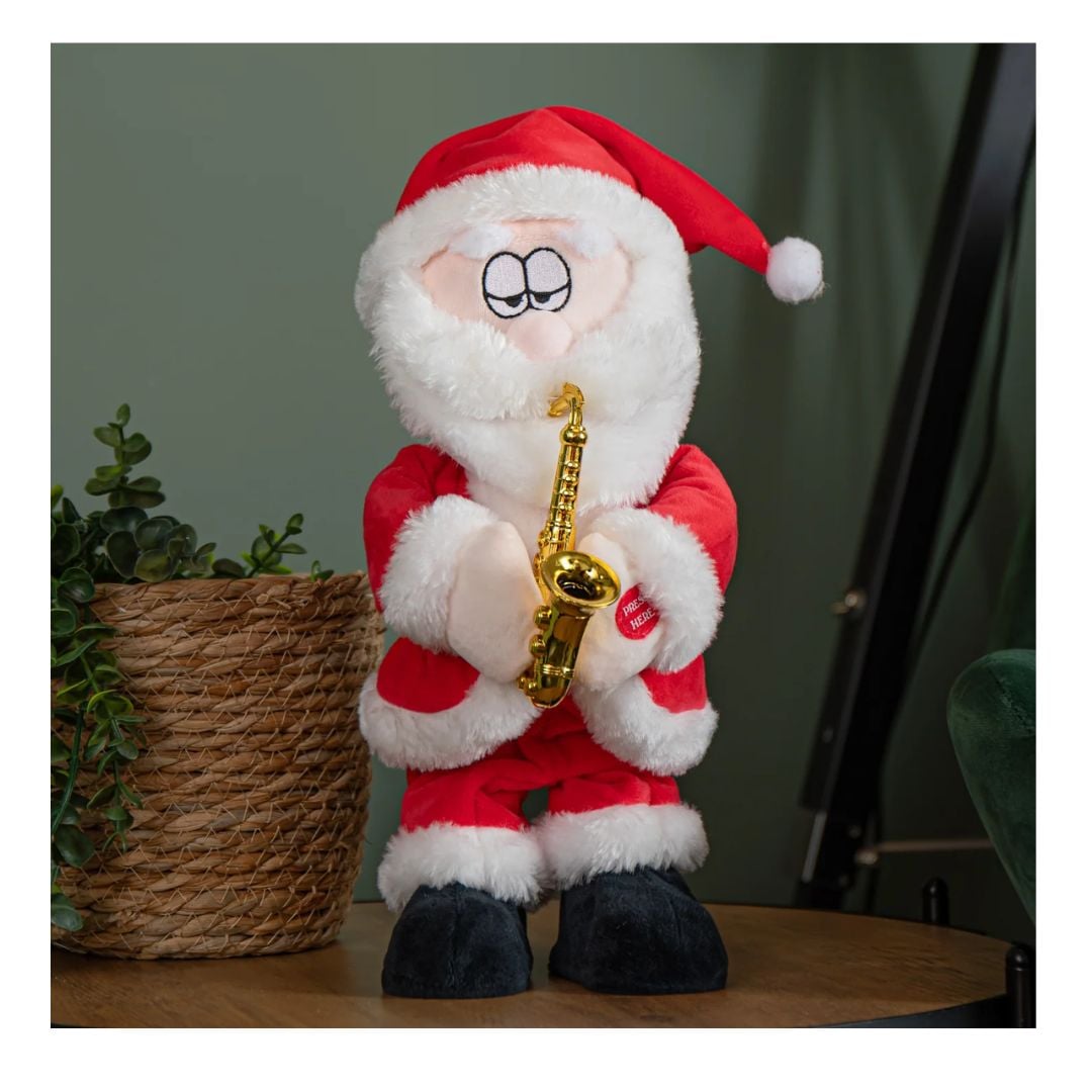 MUÑECO DE NAVIDAD PAPÁ NOEL CON SAXOFÓN 35 CM - 2