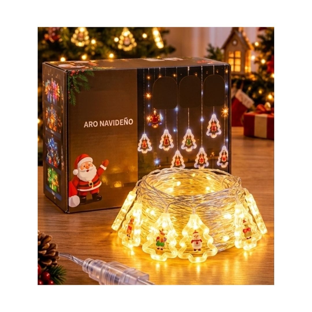 LUCES CASCADA NAVIDEÑO FIGURAS CALIDO 3 M - 1